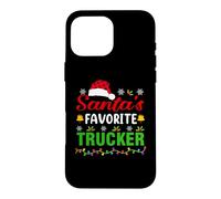 Custodia per iPhone 16 Pro Max Santa's Favorite Trucker Funny Christmas Trucker Xmas