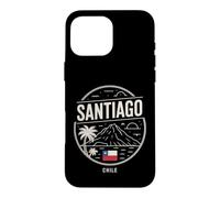 Custodia per iPhone 16 Pro Max Santiago Cile Vulcano Palma Tramonto Design