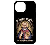 Custodia per iPhone 16 Pro Max Sant'Ignazio di Loyola Ad Maiorem Dei Gloriam Gesuita Cattolico