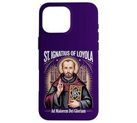 Custodia per iPhone 16 Pro Max Sant'Ignazio Loyola Ad Maiorem Dei Gloriam Gesuita Cattolico