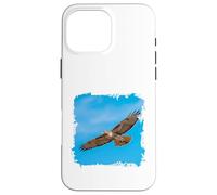 Custodia per iPhone 16 Pro Max Scena della fauna selvatica con uccello falco che vola nel cielo limpido