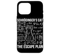 Custodia per iPhone 16 Pro Max Schrodinger Cat Escape Plan Fisica Quantistica Gatto