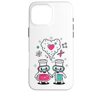 Custodia per iPhone 16 Pro Max Science Love Vibes Chemistry Lab Carino San Valentino