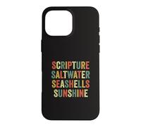Custodia per iPhone 16 Pro Max Scripture Acqua salata Conchiglie Sole Viaggio Cristiano Fede
