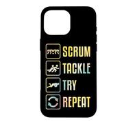 Custodia per iPhone 16 Pro Max Scrum Tackle Prova a ripetere una semplice grafica di rugby