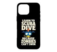 Custodia per iPhone 16 Pro Max Scuba Diver Zombie Apocalypse Avventura subacquea