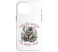Custodia per iPhone 16 Pro Max sei strano ti terrò procione opossum Valentine Days