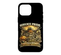 Custodia per iPhone 16 Pro Max Service Pride Spooky Nights, veterani militari, Halloween
