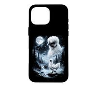 Custodia per iPhone 16 Pro Max Silkie Pollo Ululando alla Luna 90's Retro