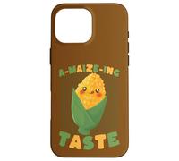 Custodia per iPhone 16 Pro Max Simpatico design A-MAIZE-ING Gusto Corn Pun Foodie