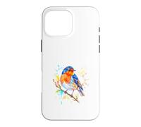 Custodia per iPhone 16 Pro Max Simpatico Uccellino Acquerello Schizzi Colorati