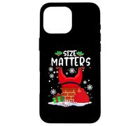 Custodia per iPhone 16 Pro Max Size Matter Fat Santa Claus Chimney Funny Christmas Xmas