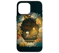 Custodia per iPhone 16 Pro Max Skeleton Reading Nook Floral Librarian Bookshelf Cozy Flower
