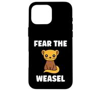 Custodia per iPhone 16 Pro Max Small Animals weasels Funny Minimalist fear the weasel