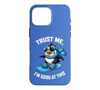 Custodia per iPhone 16 Pro Max Snowboarding Penguin Fidati Im Bravo in Questo