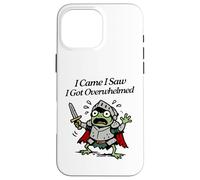Custodia per iPhone 16 Pro Max Sono venuto ho visto che sono stato sopraffatto dal panico della piccola rana cavaliere