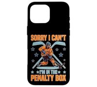 Custodia per iPhone 16 Pro Max Sorry I Can't I'm In The Penalty Box Giocatore di hockey -