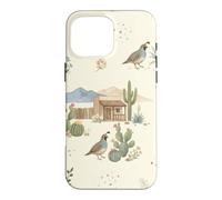 Custodia per iPhone 16 Pro Max Southwestern Ranch Bunny Uccello Cactus Paese Acquerello