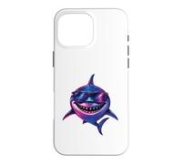 Custodia per iPhone 16 Pro Max Squalo con occhiali da sole - Shark Lover Ocean Marine Biology