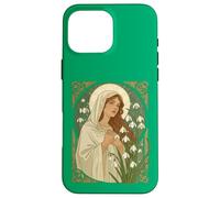Custodia per iPhone 16 Pro Max St Brigid Art Nouveau Halo e Bucaneve