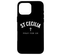 Custodia per iPhone 16 Pro Max St Cecilia Catholic Patron Christian Saint