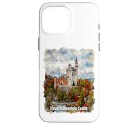 Custodia per iPhone 16 Pro Max Stampa ad acquerello del castello di Neuschwanstein Germania