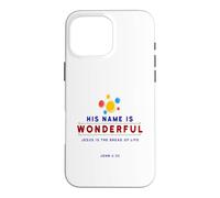 Custodia per iPhone 16 Pro Max Stampa cristiana con scritta "Jesus Bread of Life Inspirational Hope"
