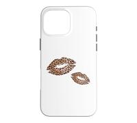 Custodia per iPhone 16 Pro Max Stampa leopardata Labbra Graphic Bold Cheetah Bocca Bacio Donna