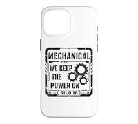 Custodia per iPhone 16 Pro Max Stampa meccanica "We Keep The Power On Black"