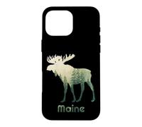 Custodia per iPhone 16 Pro Max State Of Maine Moose Forest Tree Hunter Wildlife