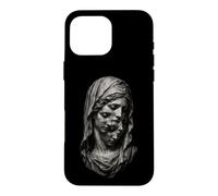 Custodia per iPhone 16 Pro Max Statua Estetica Oscura Cascata Volti Velati Arte Surreale