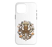 Custodia per iPhone 16 Pro Max Steampunk Octopus Chef Cook Mechanical Cuisine