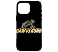 Custodia per iPhone 16 Pro Max Stencil Mash Geek tra King Kong Skull Island e Gaw MonsterVerse