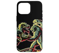 Custodia per iPhone 16 Pro Max Stencil Mash Geek tra King Kong Skull Island e Gaw MonsterVerse