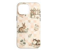 Custodia per iPhone 16 Pro Max Stivali da cowboy agnello coniglio gatto western fattoria acquerello