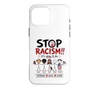 Custodia per iPhone 16 Pro Max Stop Racism It's Okay to Be Asian Black Arab Normal American