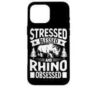 Custodia per iPhone 16 Pro Max Stressato benedetto e ossessionato dal rinoceronte