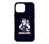 Custodia per iPhone 16 Pro Max Strong Like Dad: divertente palestra per allenamento con Dadacorn e Baby Unicorn