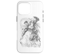 Custodia per iPhone 16 Pro Max Superman Pencil City To Space Sketch