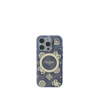 Custodia per iPhone 16 Pro Max, supporta la ricarica wireless MagSafe, con logo originale e design approvato dal marchio globale Guess. Da CG Mobile. (blu)