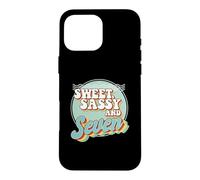 Custodia per iPhone 16 Pro Max Sweet Sassy e 7 festeggiano il 7° compleanno Bday Girl Boy