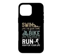 Custodia per iPhone 16 Pro Max Swim Bike Run Cooles - Bicicletta da triathlon