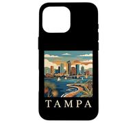 Custodia per iPhone 16 Pro Max Tampa Florida Retro Vintage Skyline Bay Waterfront Tramonto
