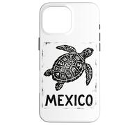 Custodia per iPhone 16 Pro Max Tartaruga marina del Messico azteco | tribale Maya - Stampa retrò timbro