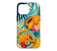 Custodia per iPhone 16 Pro Max Tavolo da frutta tropicale sotto ombre di palma