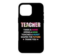 Custodia per iPhone 16 Pro Max Teacher Flower Takes A Hand Thank You Funny School Teachers