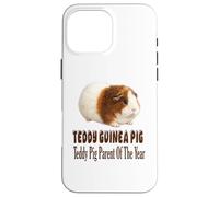 Custodia per iPhone 16 Pro Max Teddy Guinea Pig Genitore dell'anno, grazioso design Cavy
