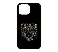 Custodia per iPhone 16 Pro Max Teologia riformata Coram Deo Christian Fire Dove Faith Design