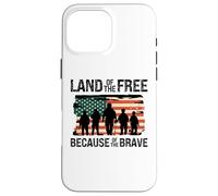 Custodia per iPhone 16 Pro Max Terra dei liberi a causa del coraggioso Memorial Veterans Day