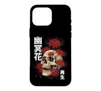 Custodia per iPhone 16 Pro Max Teschio Giglio Ragno Giapponese Giappone
